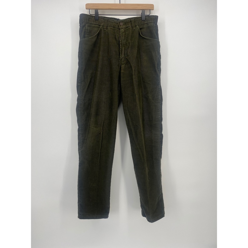 Rustler Corduroy Pants 32x32 Olive Green Vintage Straight Leg Excellent